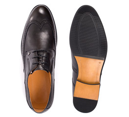 The black shoes isolated on white background.