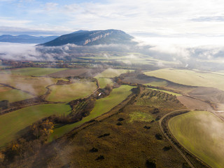 Aerial landscape of Navarre valleys