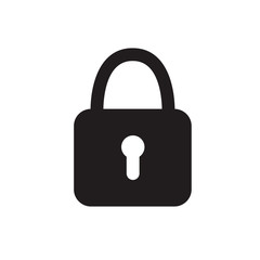 Lock vector icon on white isolated background.