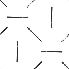 Baseball bat icon seamless pattern on white background. Flat design. Vector Illustration