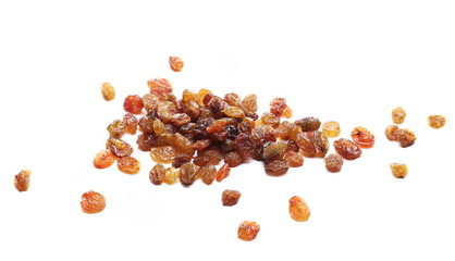 Raisins isolated on white background