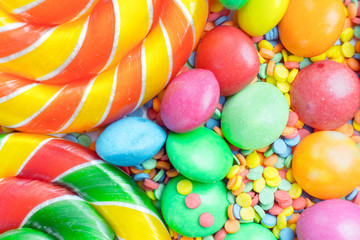 Fototapeta na wymiar background of a bunch colorful sweet candies