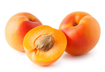 Apricots isolated on white