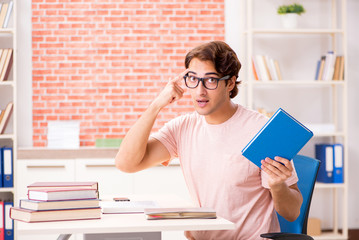 Young student preparing for college exams