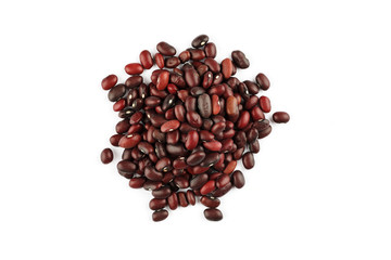 Pile of red kidney bean on a white background