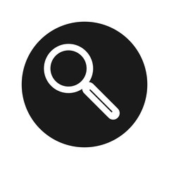 Magnifying glass icon flat black round button vector illustration