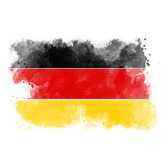 Watercolor flag of Germany. Art painted Germany national flag.