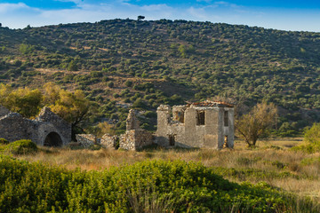 Fototapeta na wymiar Ruins in Samos Island, Greece