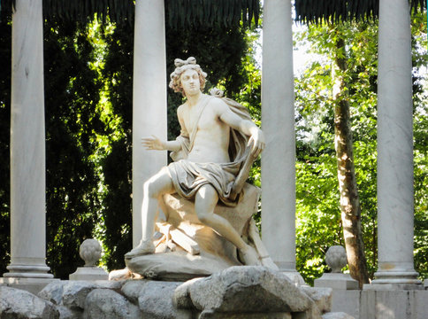 Detail of Apollo fountain in the Garden of the Prince of Aranjuez