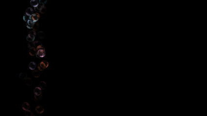 Background with a variety of multi-colored translucent soap bubbles.