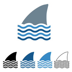 Obraz premium Icon-Shark Fin in the Ocean