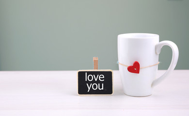 Valentine's day background,mother's day.White mug and template.