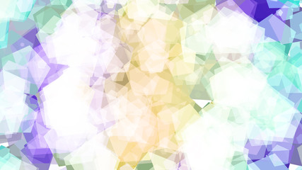 Abstract background with various multicolored pentagons. Big and small.