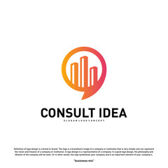 Obraz premium Modern Building Consulting Agency logo design template. Modern City Chat logo concept