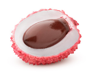 lychee, clipping path, isolated on white background, full depth of field