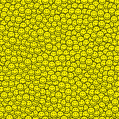 Seamless pattern with smile icons.