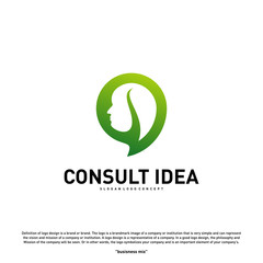 Modern Business Consulting Agency logo design template. Talk People Head logo concept