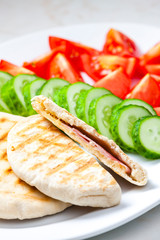 stuffed pita with vegetables