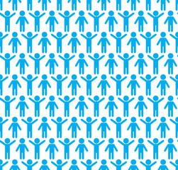 Human silhouettes seamless pattern.