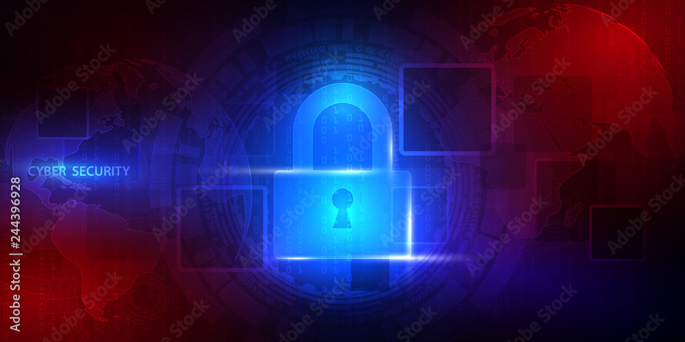 Canvas Prints abstract technology background protect system innovation. security cyber digital concept. vector ill