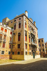 Naklejka premium View on the historic architecture in Venice, Italy on a sunny day.