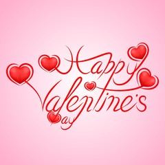 Happy Valentine's Day. Typography background with beautiful handwritten calligraphy text.  Vector illustration