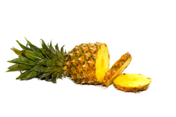 Pineapple isolated on white background. Pineapple collection.