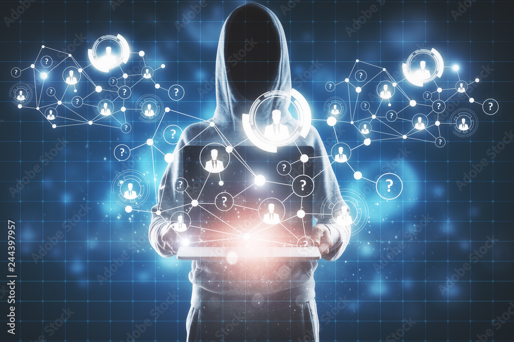 Poster hacking and malware concept