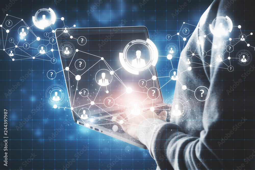 Poster hacking and phishing concept