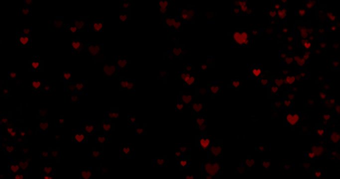 Red hearts. Happy Valentines day background. 3D rendering.