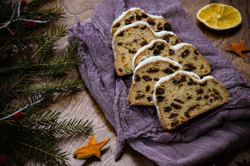 german traditional cupcake stollen, christmas and new year