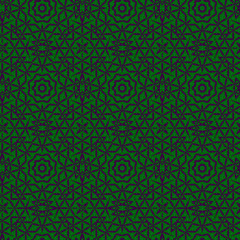 Seamless color pattern from a variety of geometric shapes and lines.