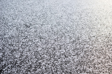 forzen water in pond in winter