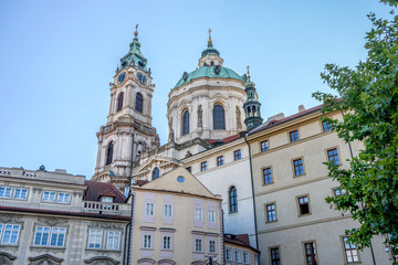 Fototapeta premium Towers of the St. Nicolas church in Prague