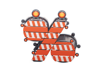 Under construction barrier font.