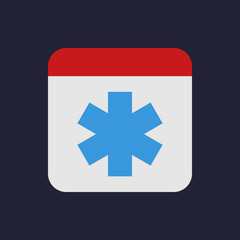 Medicine logo. First aid icon. Flat design style. Vector illustration.
