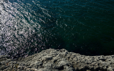 Stony ocean coastline, Cuba, Havana, view from El Morro castle 