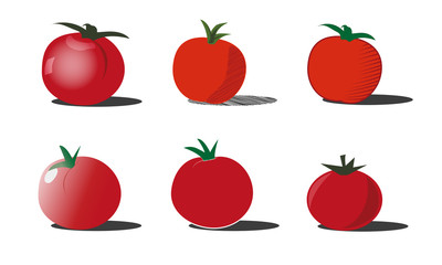 Tomato / Tomatoes compilation on white background