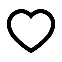 Heart icon. Symbol of love and Saint Valentines Day. Simple flat black thick outline vector shape.