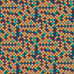 Pattern mosaic tiles texture. Turquoise and colorful abstract pixel background
