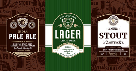 Vector vintage beer labels