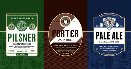 Vector vintage beer labels