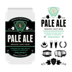 Vector beer label on aluminium can
