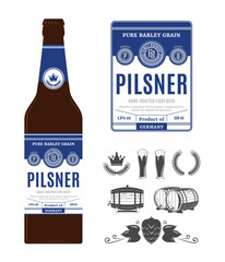Vector beer label on bottle