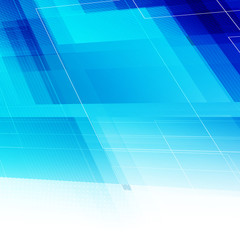 Abstract blue light background with polygonal shapes.