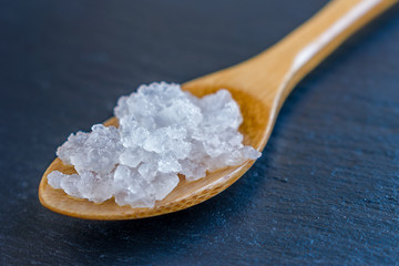 water kefir in wooden spoon