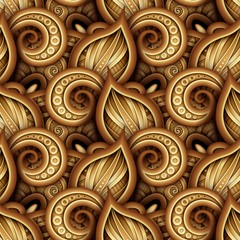 Colored Seamless Pattern with Floral Motifs