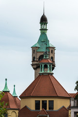 Sopot, Poland: Lighthouse tower  on cloudy sky