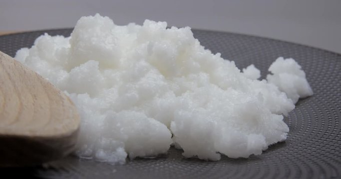 Coconut oil rotating studio close-up