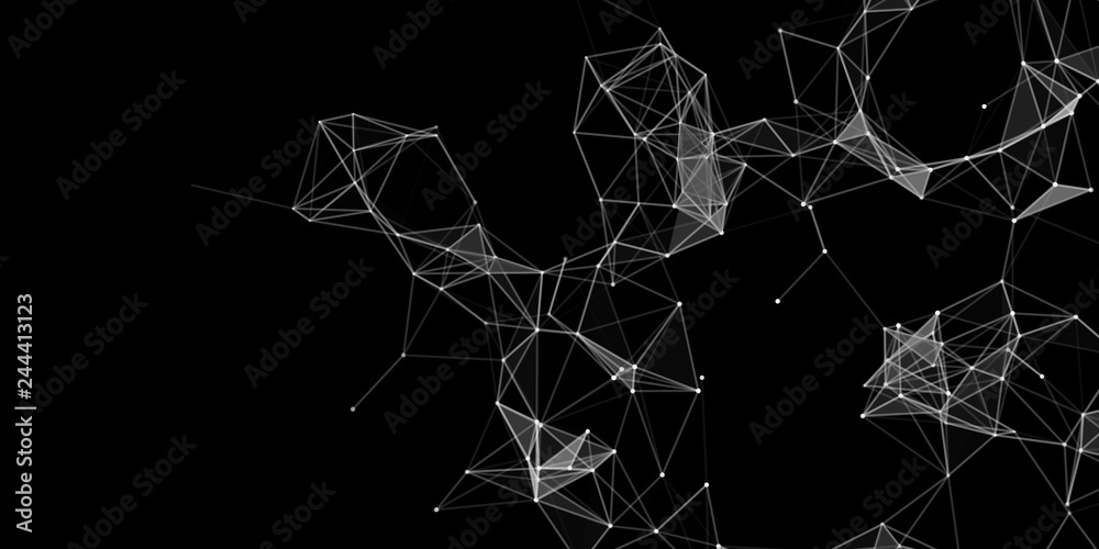 Poster plexus effect. white background.connecting dots and lines.abstract background polygonal